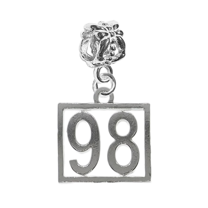 Charm argint Cifra 98 numar norocos cifre aniversare Dras Argintiu