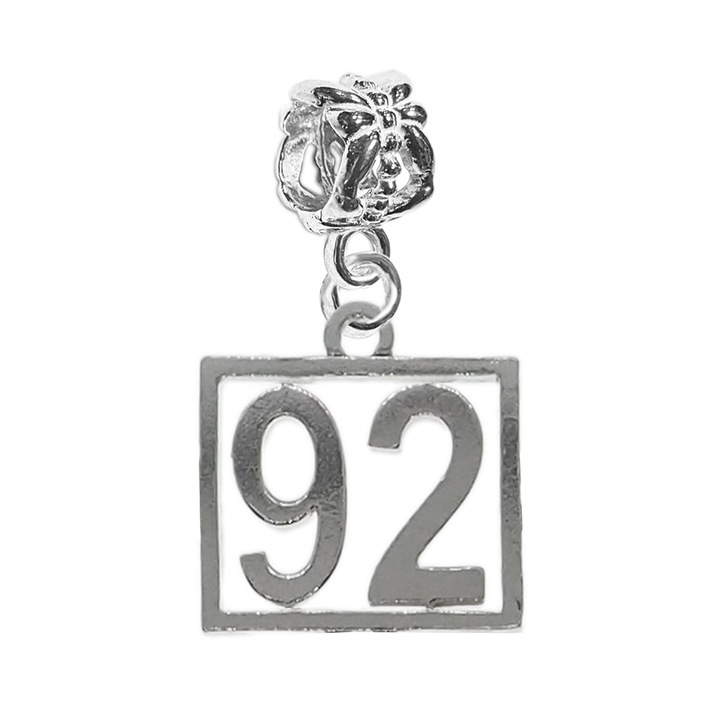 Charm argint Cifra 92 numar norocos cifre aniversare Dras Argintiu