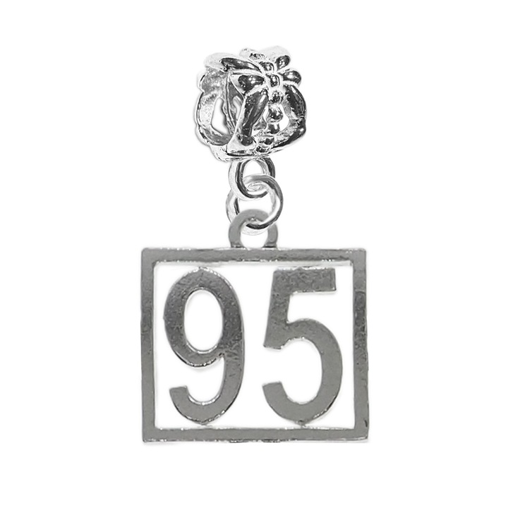 Charm argint Cifra 95 numar norocos cifre aniversare Dras Argintiu