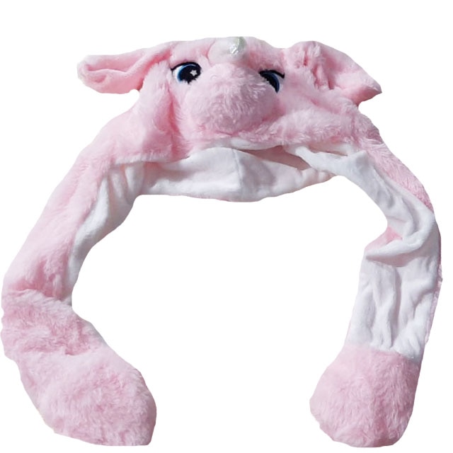 Caciula pentru copii cu leduri model UNICORN ROZ