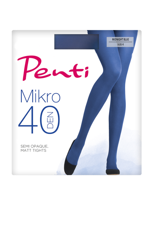 Плътен дамски чорапогащник от микрофибър Penti Micro 40 Den, Лазурно