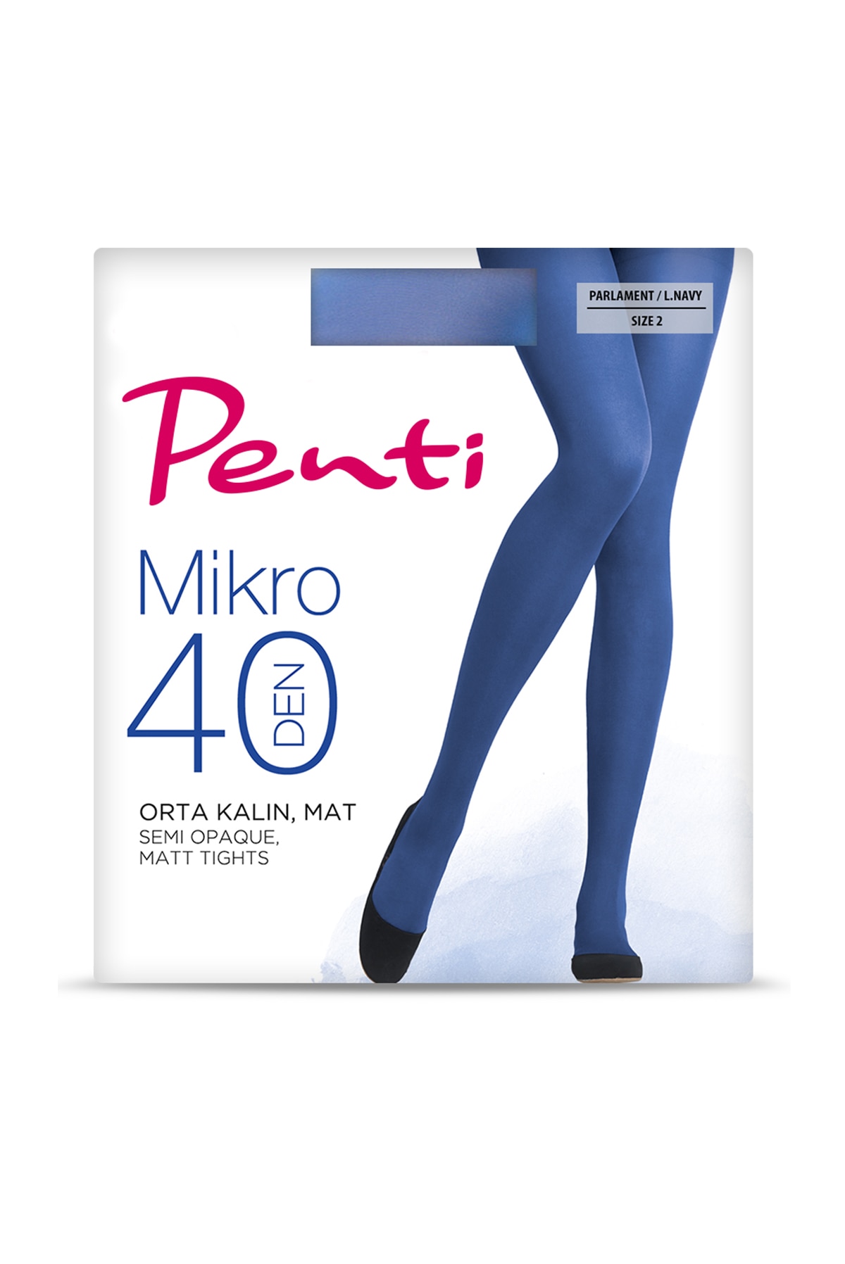 Dres dama stramti Micro 40 Den, Penti, albastru