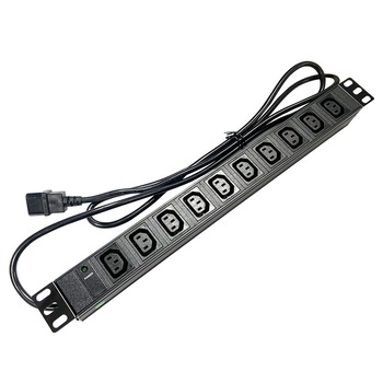 Bara alimentare profesionala PDU rack 19'' din aluminiu LanKATT, cu 10 prize IEC C13 si alimentare prin conector IEC C14, Negru Bara alimentare profesionala PDU rack 19'' din aluminiu LanKATT, cu 10 prize IEC C13 si alimentare prin conector IEC C14, Negru