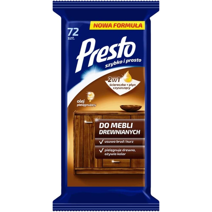 Servetele Umede pentru Mobila PRESTO, 72 Buc/Set