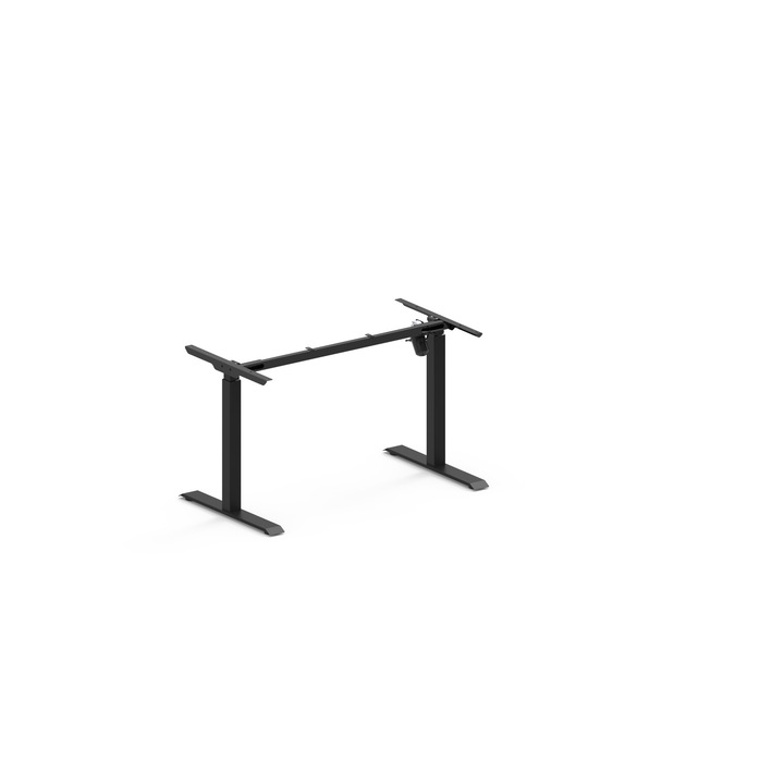 Cadru de birou reglabil electric pe inaltime, Black TerrA3, viteza 22 mm/s, inaltime maxima 120 cm, sarcina maxima 70 kg, 1 motor, panou de comanda cu taburi de memorie cu led, profil 60 x 60 mm, negru