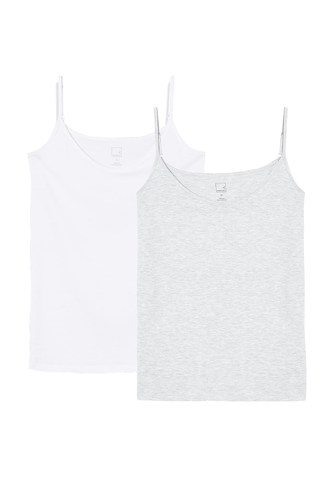 Set 2 maiouri dama, Meraki, alb/gri, marimea 3XL