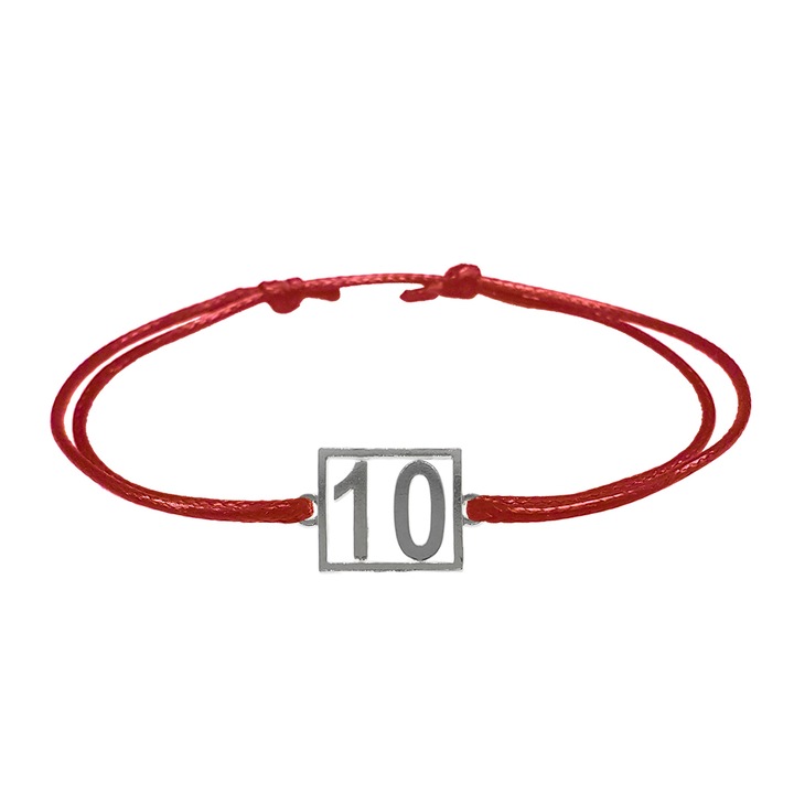 Bratara snur negru personalizata Cifra 10 argint numar norocos cifre aniversare 10251_0260 Dras 8029