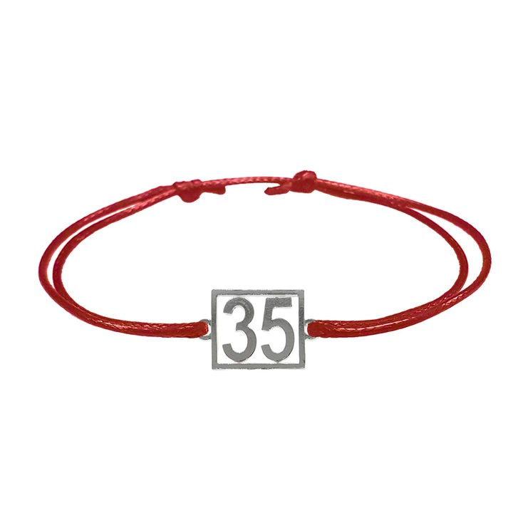 Bratara snur negru personalizata Cifra 35 argint numar norocos cifre aniversare 10253_5260 Dras 8054