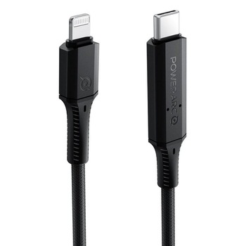 Cablu pentru incarcare si transfer de date Spigen PowerArc, USB Type-C/Lightning, MFI, Power Delivery 100W, 2A, 1m, Negru Cablu pentru incarcare si transfer de date Spigen PowerArc, USB Type-C/Lightning, MFI, Power Delivery 100W, 2A, 1m, Negru