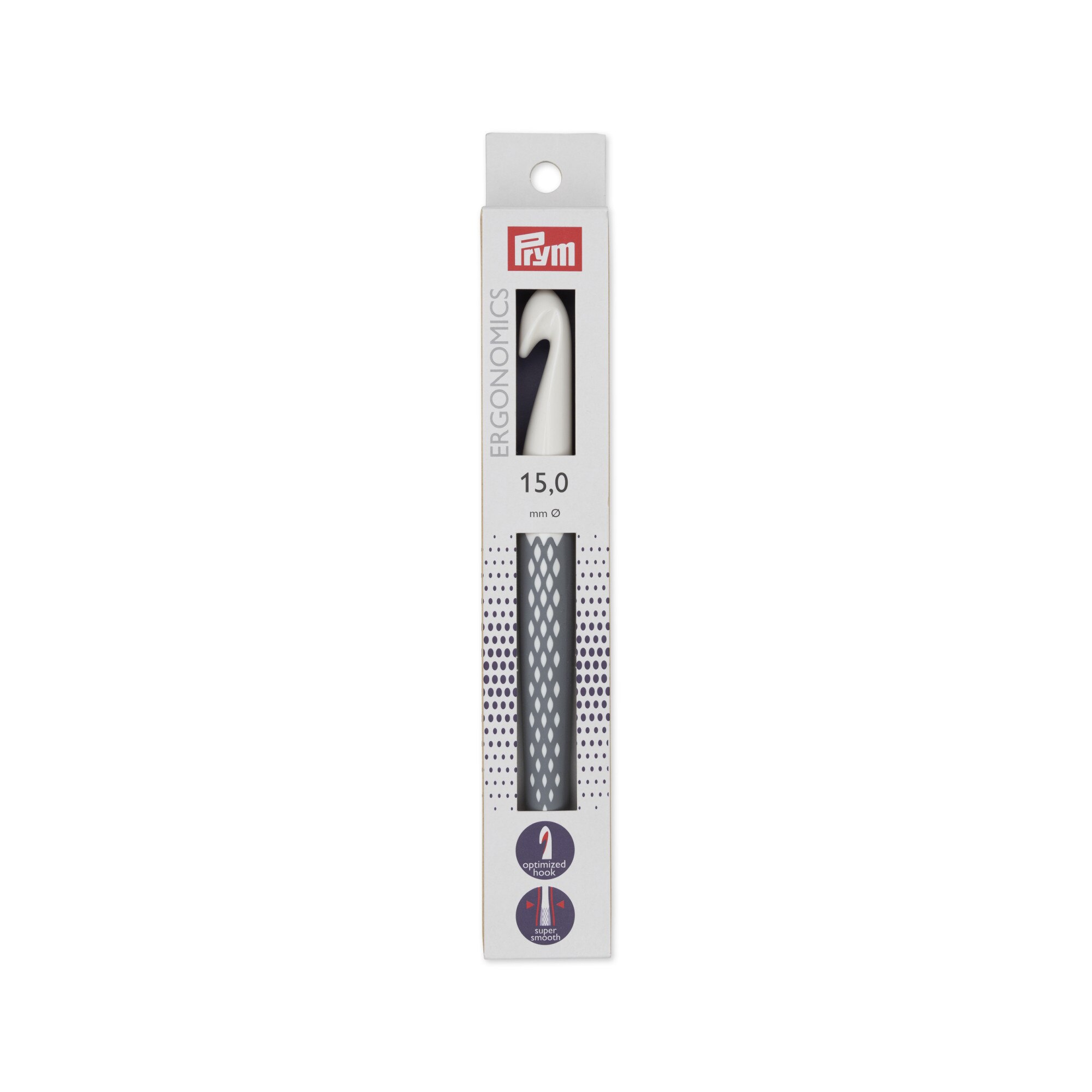 Croseta pentru lana, Prym Ergonomics, de 15 mm, lungime 18,5 cm