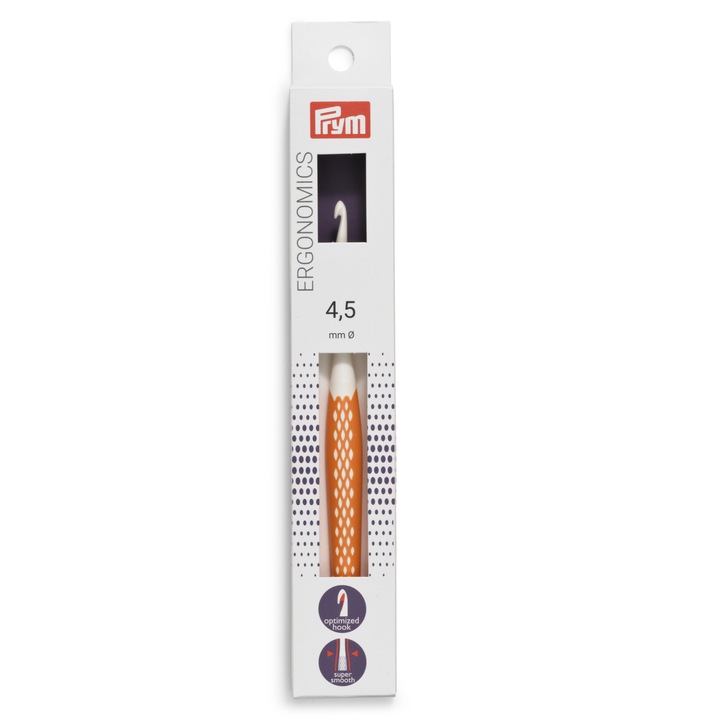 Кука за плетене Prym Ergonomics, 4,5 мм, Дължина 16 см