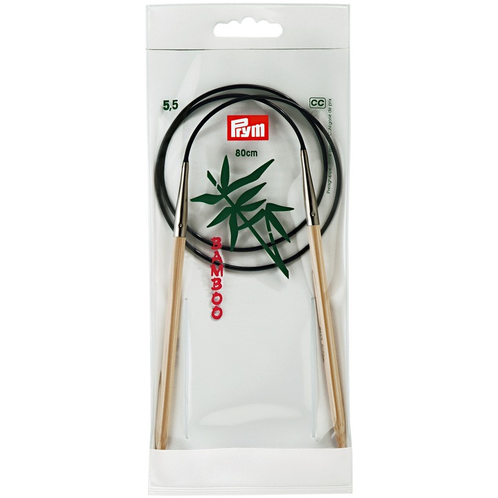 Andrele circulare, din bambus, de 5,5 mm, lungime 80 cm, Prym Bamboo