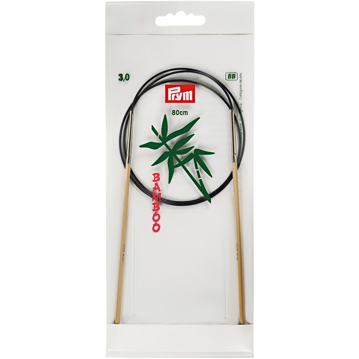 Andrele circulare, din bambus, de 3 mm, lungime 80 cm, Prym Bamboo
