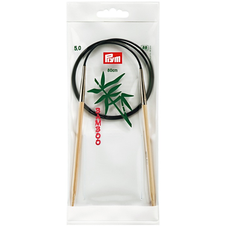 Andrele circulare, din bambus, de 5 mm, lungime 80 cm, Prym Bamboo