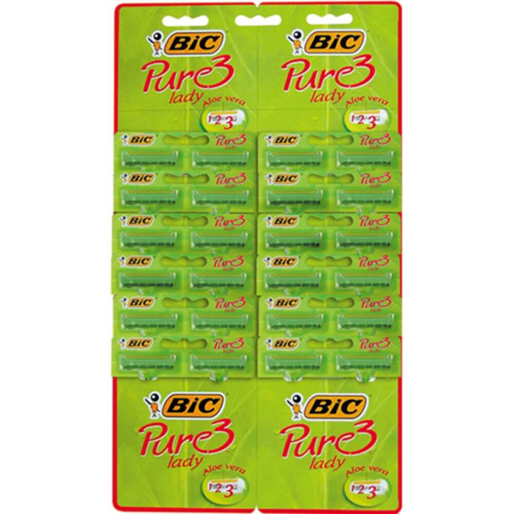 Set 24 Aparate de Ras BIC Pure cu 3 Lame, Lame Inoxidabile