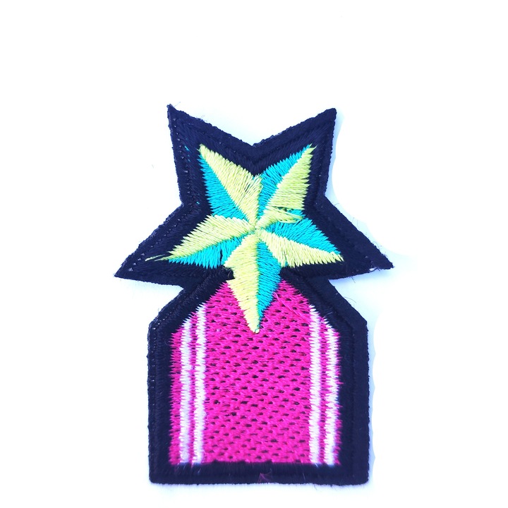 Petic textil / patch brodat steluta / bright star 5.4x4 cm