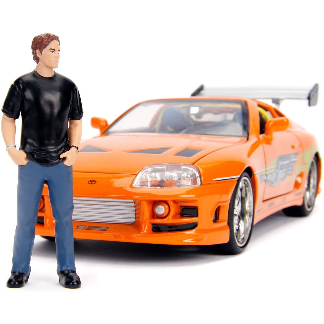 ミニカー JADA 1/18 BRIAN 1995 SUPRA Macheta auto Toyota Supra (1995) cu figurina Brian, 1:18