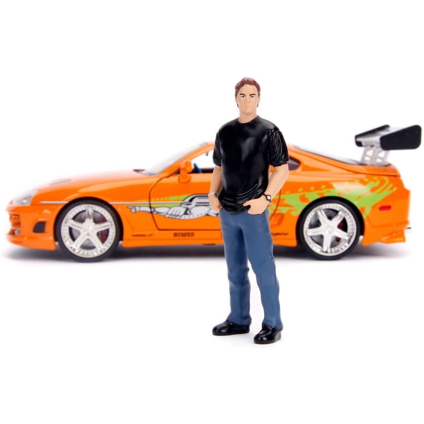 ミニカー JADA 1/18 BRIAN 1995 SUPRA Macheta auto Toyota Supra (1995) cu figurina Brian, 1:18