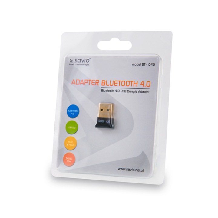 Bluetooth Адаптер Savio BT-040, USB 2.0, Bluetooth 4.0