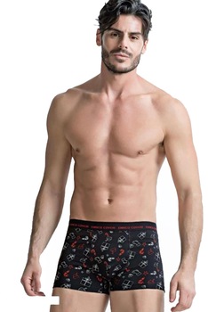 Boxeri pentru barbati, Enrico Coveri EB1684, Motive de Craciun, Bleumarin/Rosu, S/M Boxeri pentru barbati, Enrico Coveri EB1684, Motive de Craciun, Bleumarin/Rosu, S/M