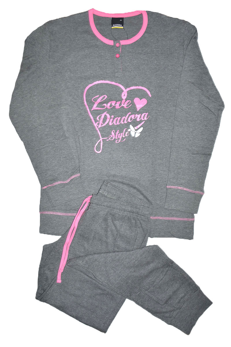 Pijama dama Diadora 62661, Gri/Roz, XL