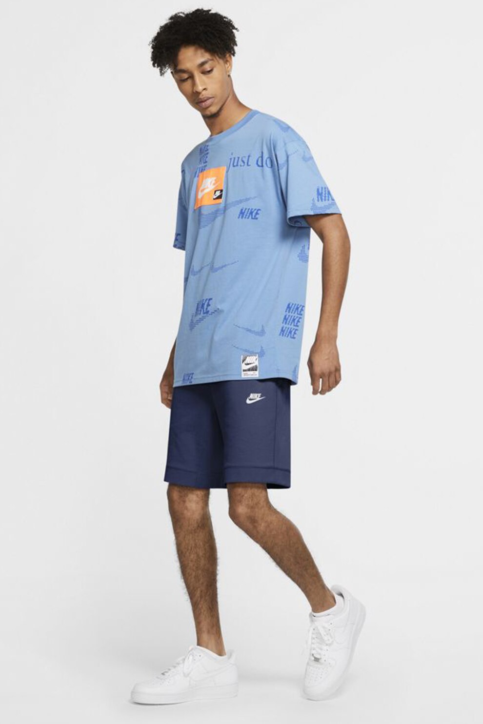 Nike, Bermude cu snur in talie Modern, Bleumarin