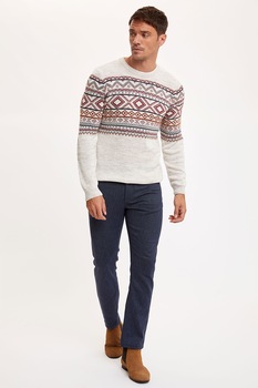 DeFacto, Pantaloni regular fit, Indigo DeFacto, Pantaloni regular fit, Indigo