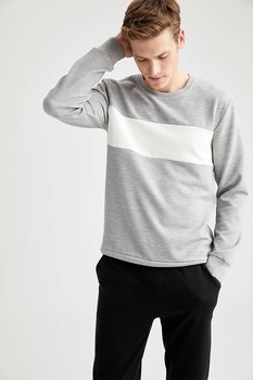 defacto bluza sport texturata cu model colorblock gri deschis melangealb imagen 7_0_
0