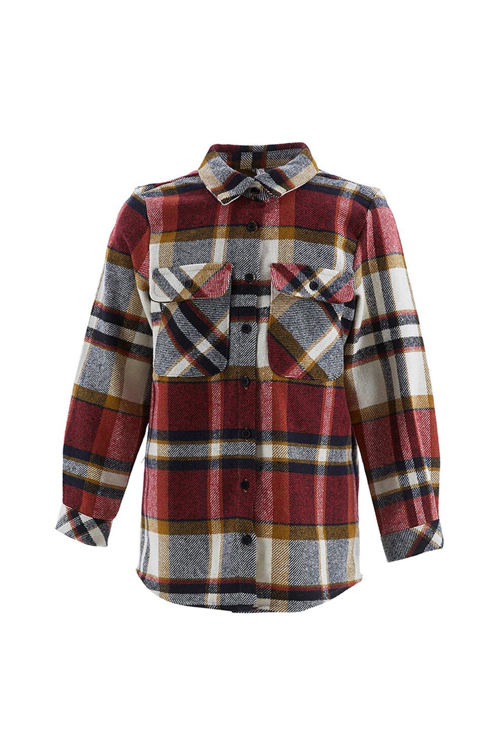 DeFacto, Camasa din flanel in carouri cu buzunare aplicate, Rosu