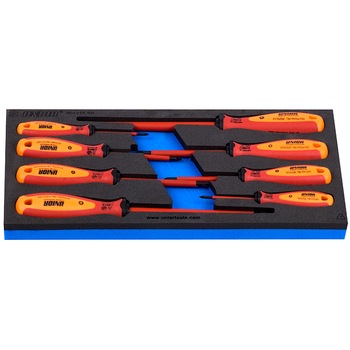 Set de surubelnite cruce izolate la 1000 V VDETBI in modul SOS, marca Unior compus din 8 piese Set de surubelnite cruce izolate la 1000 V VDETBI in modul SOS, marca Unior compus din 8 piese