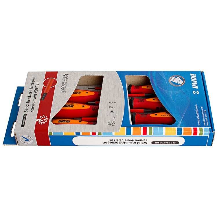 Set de surubelnite VDE TBI cu profil hexagonal, marca Unior compus din 6 piese