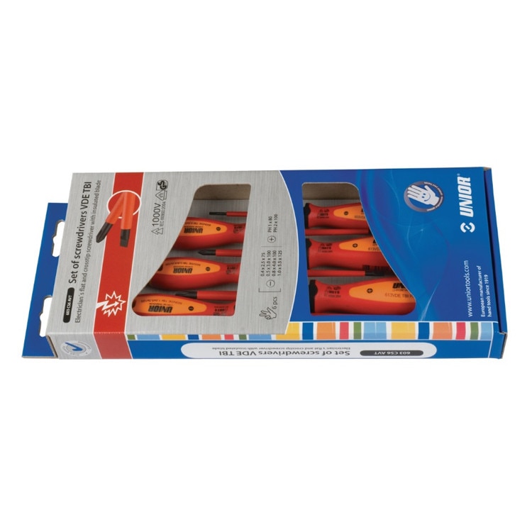 Set de surubelnite VDE TBI, marca Unior compus din 6 piese