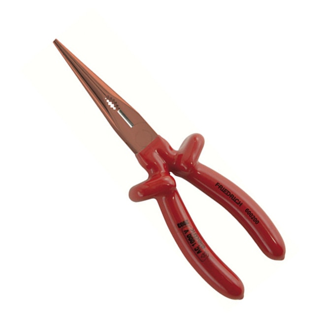 Cleste cu varfuri rotunde drepte si tais lateral Friedrich izolat la 1000V de 200 mm
