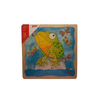 Puzzle Broscuta 4 straturi, GOKI Germania, lemn, multicolor, + 3 ani Puzzle Broscuta 4 straturi, GOKI Germania, lemn, multicolor, + 3 ani