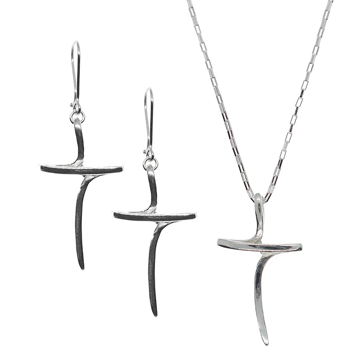 Set lantisor cercei argint Cruciulita 42331740 Dras