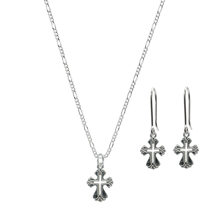 Set lantisor cercei argint Cruciulita 4488550 Dras