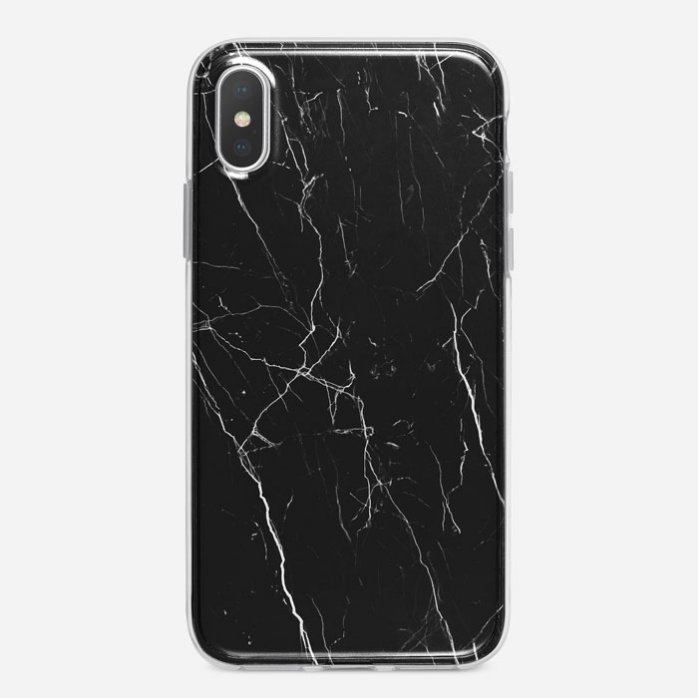 Husa de protectie, Marble Case, iPhone X/XS, Negru/Alb