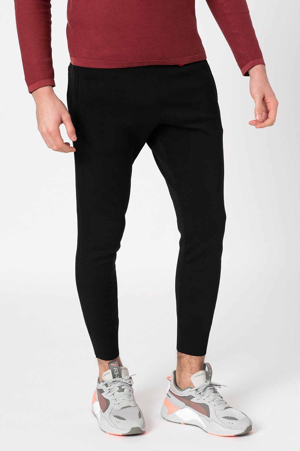 Napapijri, Pantaloni sport din amestec de lana Ze-K309, Negru, XL