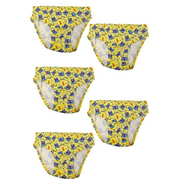 Set cinci perechi de chiloti copii Serena, culoare galben, imprimeu monstruleti, varsta 9-10 ani Set cinci perechi de chiloti copii Serena, culoare galben, imprimeu monstruleti, varsta 9-10 ani