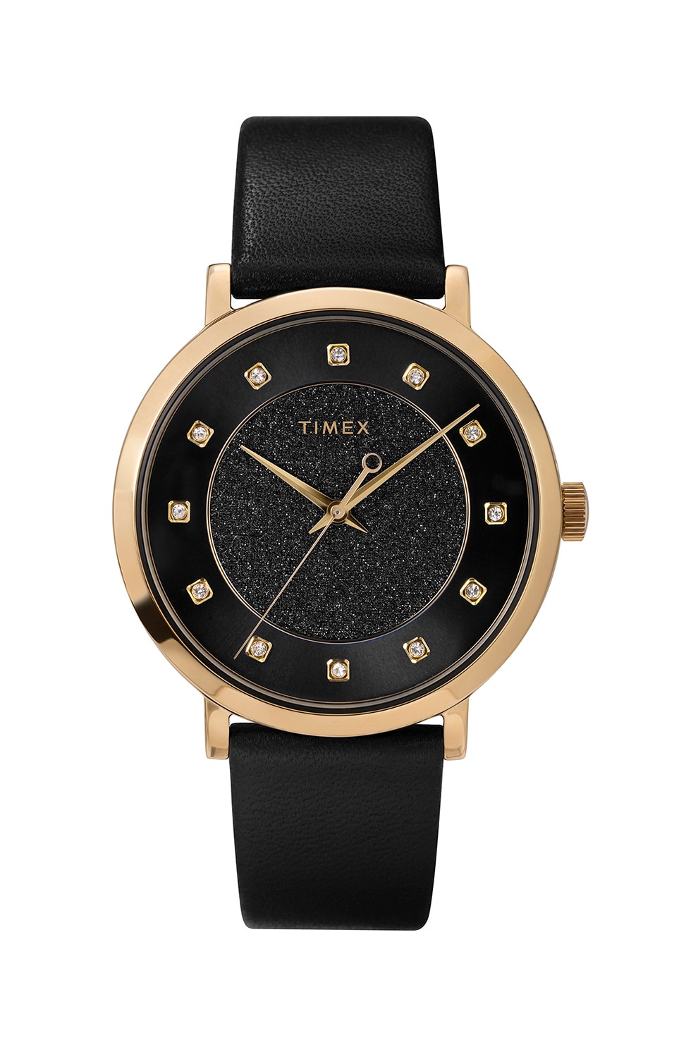 Timex, Ceas cu o curea de piele cu cristale ® Celestial Opulence, 38 MM, Negru