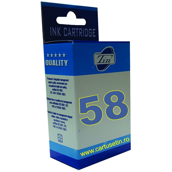 Cartus cerneala (inkjet) TIN compatibil cu HP C6658AE / HP 58 - 140 pagini, 17 ml
