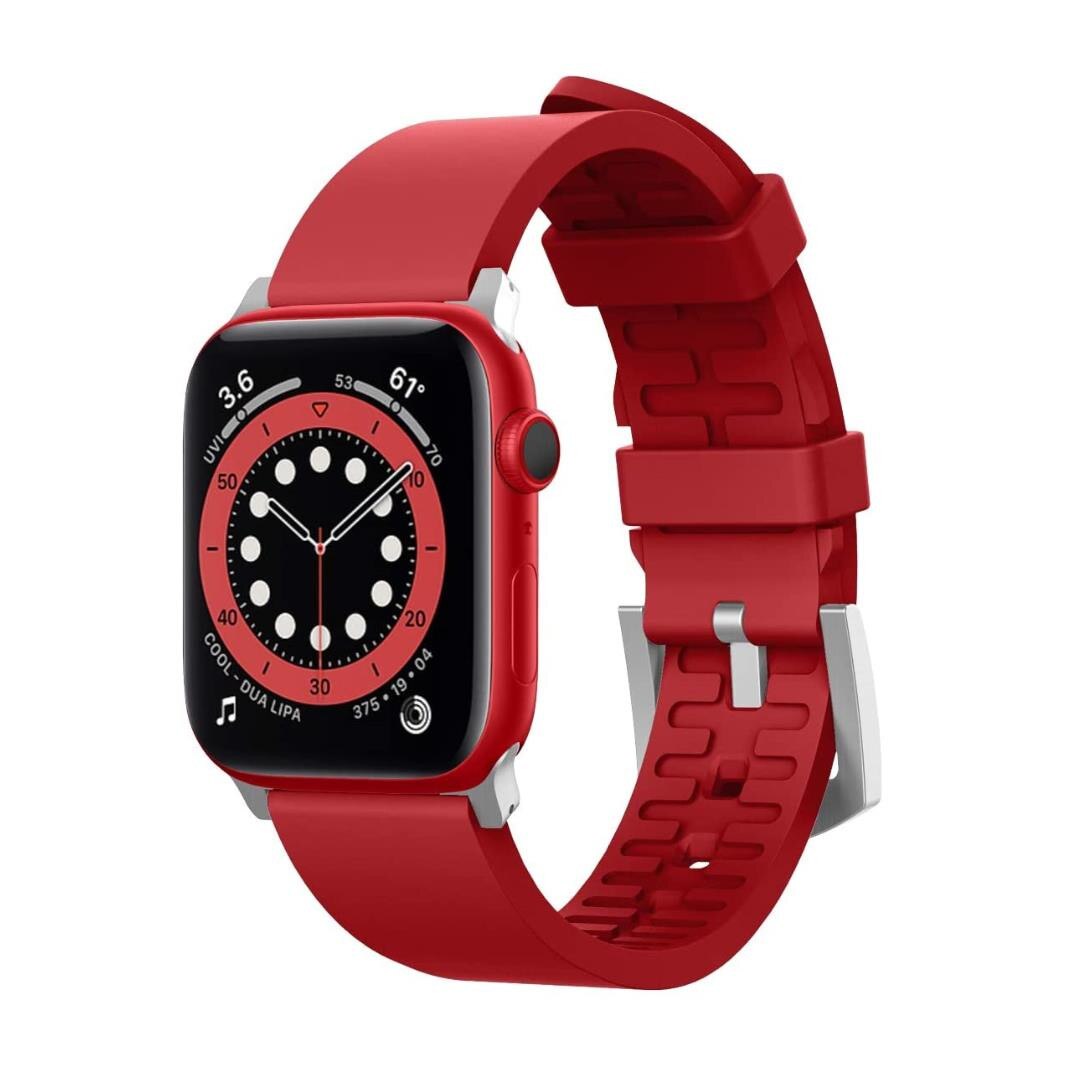 Curea din silicon pentru Apple Watch 42 mm, 44 mm, Elago Watch Sport Strap, rosie