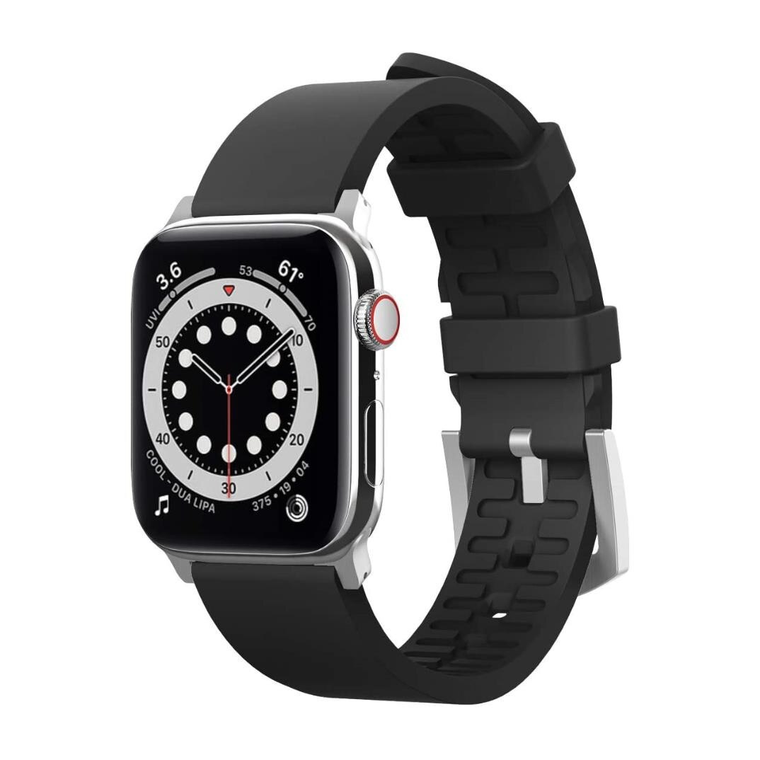 Curea din silicon pentru Apple Watch 42 mm, 44 mm, Elago Watch Sport Strap, negru