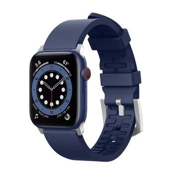 Curea din silicon pentru Apple Watch 40 mm, 38 mm, Elago Watch Sport Strap, albastru inchis Curea din silicon pentru Apple Watch 40 mm, 38 mm, Elago Watch Sport Strap, albastru inchis