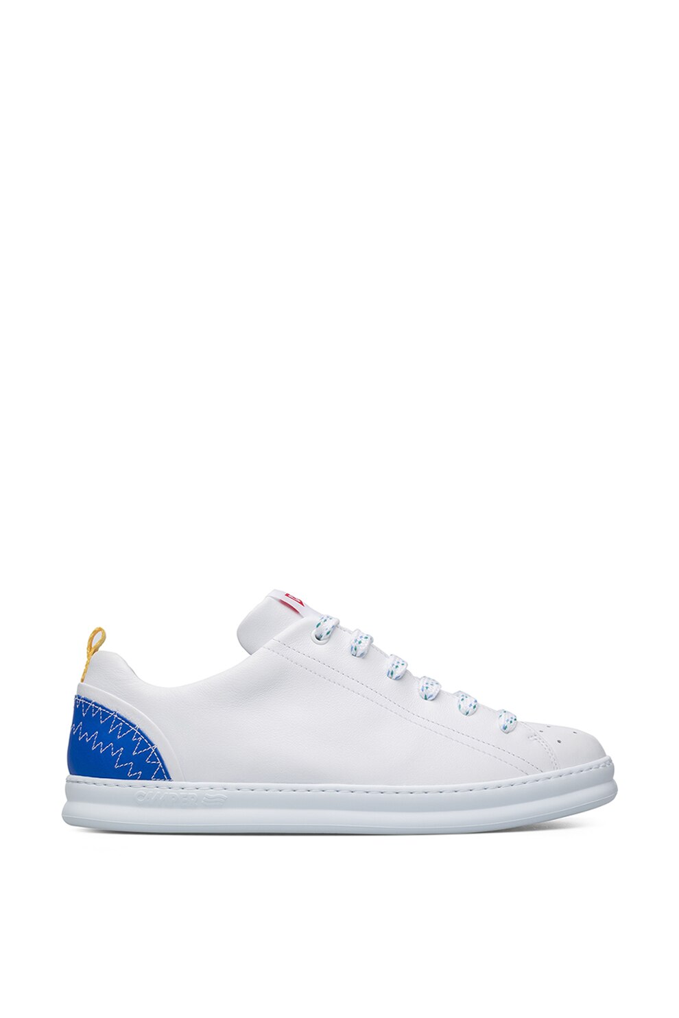 Camper, Tenisi de piele Twins, Alb optic/rosu/albastru, 44