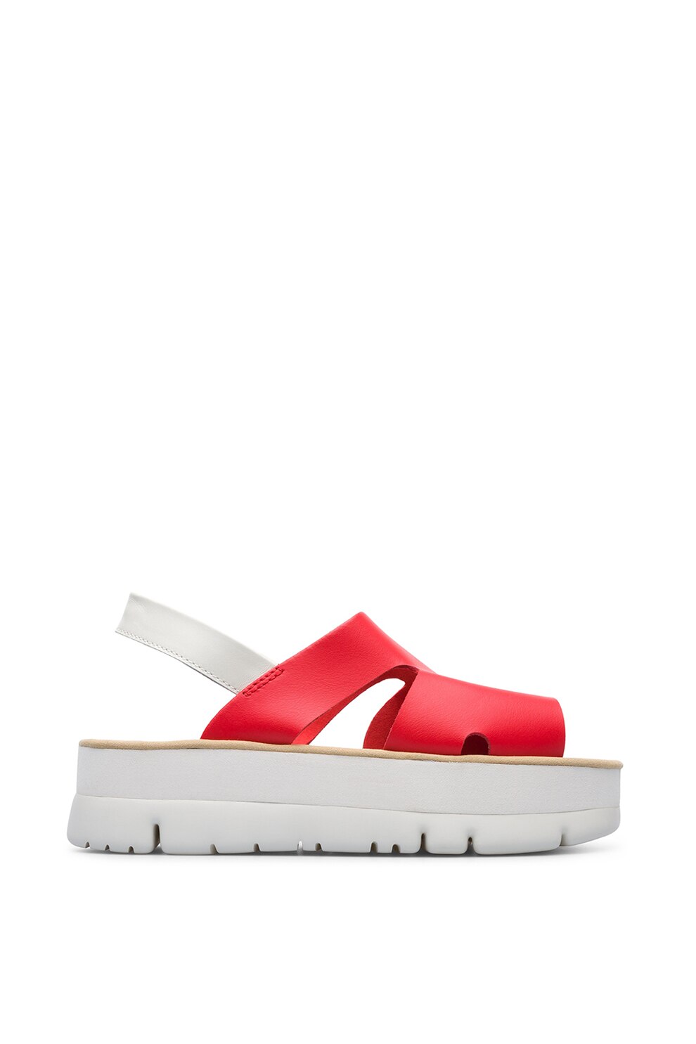 Camper, Sandale flatform de piele Oruga