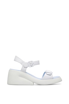 Camper, Sandale wedge de piele, Alb optic, 37 Camper, Sandale wedge de piele, Alb optic, 37