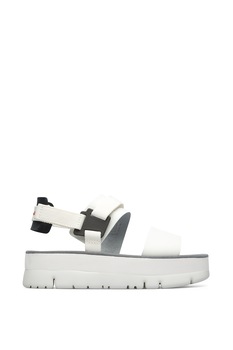 Camper, Sandale flatform de piele si material textil Camper, Sandale flatform de piele si material textil