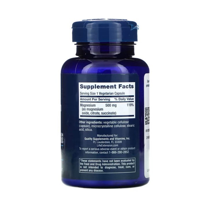 Magnesium Caps, 500 mg, Life Extension, 100 капсули