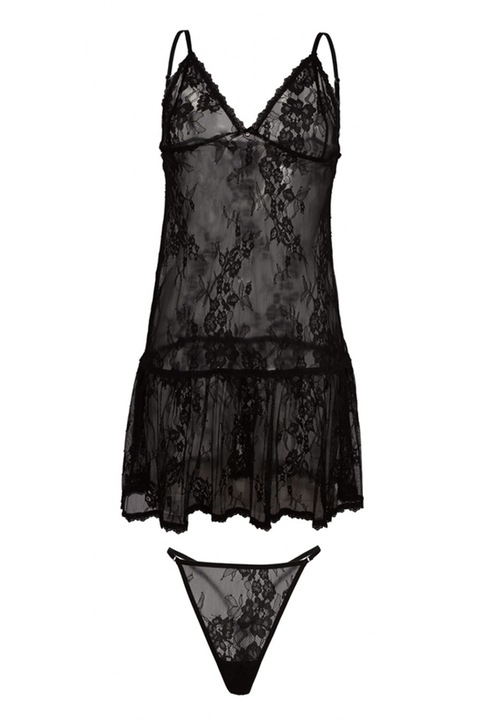 Babydoll+Chilot Dkaren, Negru, M